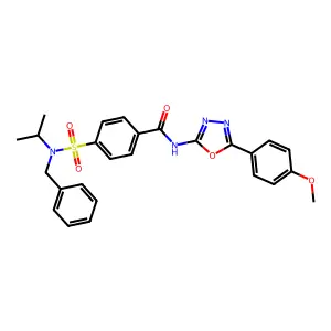 4-[benzyl(propan-2-yl)sulfamoyl]-N-[5-(4-methoxyphenyl)-1,3,4-oxadiazol-2-yl]benzamide structure