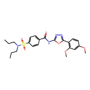 N-[5-(2,4-dimethoxyphenyl)-1,3,4-oxadiazol-2-yl]-4-(dipropylsulfamoyl)benzamide structure