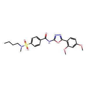 4-[butyl(methyl)sulfamoyl]-N-[5-(2,4-dimethoxyphenyl)-1,3,4-oxadiazol-2-yl]benzamide structure