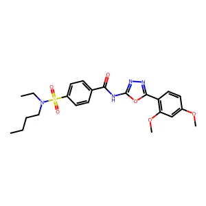 4-[butyl(ethyl)sulfamoyl]-N-[5-(2,4-dimethoxyphenyl)-1,3,4-oxadiazol-2-yl]benzamide structure