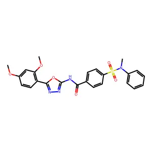 N-[5-(2,4-dimethoxyphenyl)-1,3,4-oxadiazol-2-yl]-4-[methyl(phenyl)sulfamoyl]benzamide structure