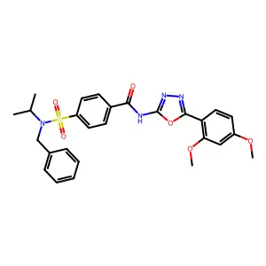 4-[benzyl(propan-2-yl)sulfamoyl]-N-[5-(2,4-dimethoxyphenyl)-1,3,4-oxadiazol-2-yl]benzamide structure