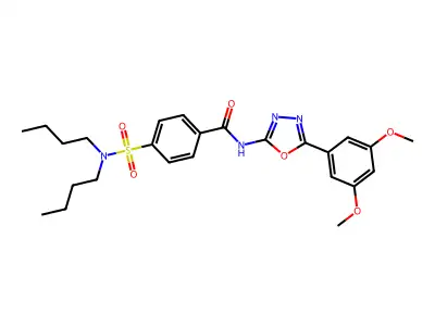 4-(dibutylsulfamoyl)-N-[5-(3,5-dimethoxyphenyl)-1,3,4-oxadiazol-2-yl]benzamide structure