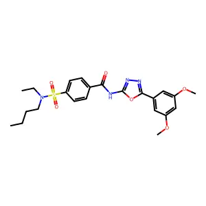 4-[butyl(ethyl)sulfamoyl]-N-[5-(3,5-dimethoxyphenyl)-1,3,4-oxadiazol-2-yl]benzamide structure