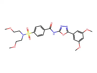 4-[bis(2-methoxyethyl)sulfamoyl]-N-[5-(3,5-dimethoxyphenyl)-1,3,4-oxadiazol-2-yl]benzamide structure