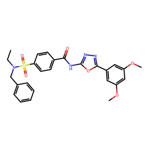 4-[benzyl(ethyl)sulfamoyl]-N-[5-(3,5-dimethoxyphenyl)-1,3,4-oxadiazol-2-yl]benzamide structure