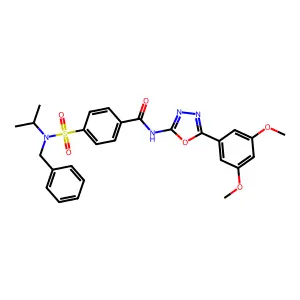 4-[benzyl(propan-2-yl)sulfamoyl]-N-[5-(3,5-dimethoxyphenyl)-1,3,4-oxadiazol-2-yl]benzamide structure