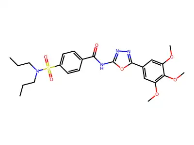 4-(dipropylsulfamoyl)-N-[5-(3,4,5-trimethoxyphenyl)-1,3,4-oxadiazol-2-yl]benzamide structure