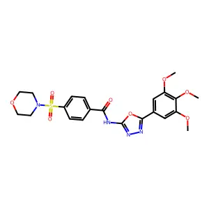 4-(morpholine-4-sulfonyl)-N-[5-(3,4,5-trimethoxyphenyl)-1,3,4-oxadiazol-2-yl]benzamide structure