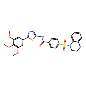 4-((3,4-dihydroquinolin-1(2H)-yl)sulfonyl)-N-(5-(3,4,5-trimethoxyphenyl)-1,3,4-oxadiazol-2-yl)benzamide structure