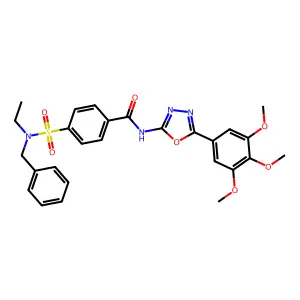 4-[benzyl(ethyl)sulfamoyl]-N-[5-(3,4,5-trimethoxyphenyl)-1,3,4-oxadiazol-2-yl]benzamide structure