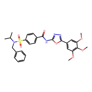 4-[benzyl(propan-2-yl)sulfamoyl]-N-[5-(3,4,5-trimethoxyphenyl)-1,3,4-oxadiazol-2-yl]benzamide structure