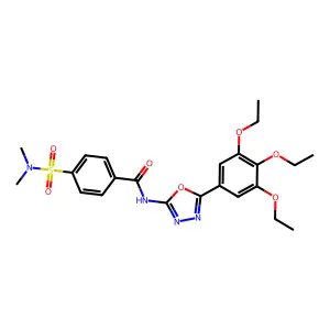 4-(dimethylsulfamoyl)-N-[5-(3,4,5-triethoxyphenyl)-1,3,4-oxadiazol-2-yl]benzamide structure