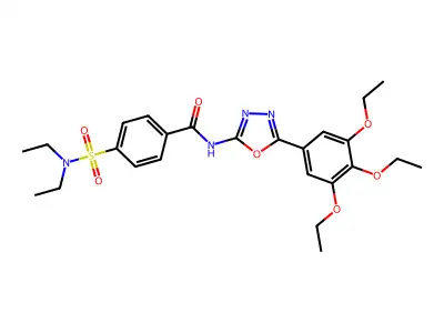 4-(diethylsulfamoyl)-N-[5-(3,4,5-triethoxyphenyl)-1,3,4-oxadiazol-2-yl]benzamide structure