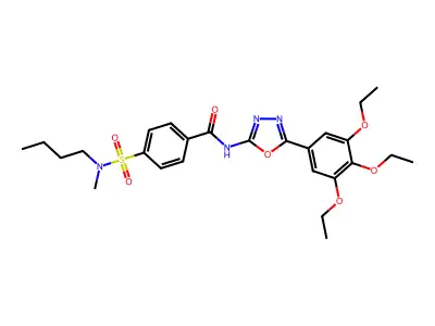 4-[butyl(methyl)sulfamoyl]-N-[5-(3,4,5-triethoxyphenyl)-1,3,4-oxadiazol-2-yl]benzamide structure