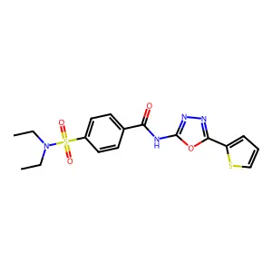 4-(N,N-diethylsulfamoyl)-N-(5-(thiophen-2-yl)-1,3,4-oxadiazol-2-yl)benzamide structure