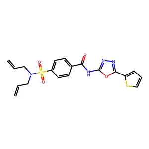 4-(N,N-diallylsulfamoyl)-N-(5-(thiophen-2-yl)-1,3,4-oxadiazol-2-yl)benzamide structure