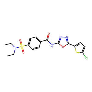 N-[5-(5-chlorothiophen-2-yl)-1,3,4-oxadiazol-2-yl]-4-(diethylsulfamoyl)benzamide structure