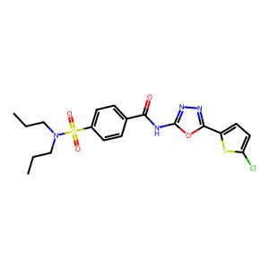 N-[5-(5-chlorothiophen-2-yl)-1,3,4-oxadiazol-2-yl]-4-(dipropylsulfamoyl)benzamide structure