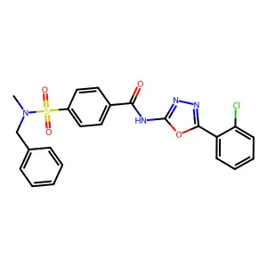 4-[benzyl(methyl)sulfamoyl]-N-[5-(2-chlorophenyl)-1,3,4-oxadiazol-2-yl]benzamide structure