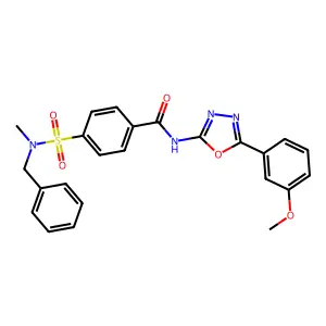 4-[benzyl(methyl)sulfamoyl]-N-[5-(3-methoxyphenyl)-1,3,4-oxadiazol-2-yl]benzamide structure