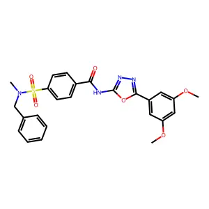 4-[benzyl(methyl)sulfamoyl]-N-[5-(3,5-dimethoxyphenyl)-1,3,4-oxadiazol-2-yl]benzamide structure
