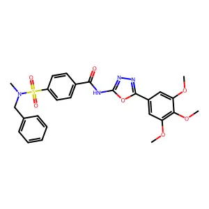 4-[benzyl(methyl)sulfamoyl]-N-[5-(3,4,5-trimethoxyphenyl)-1,3,4-oxadiazol-2-yl]benzamide structure