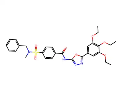 4-[benzyl(methyl)sulfamoyl]-N-[5-(3,4,5-triethoxyphenyl)-1,3,4-oxadiazol-2-yl]benzamide structure