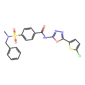 4-[benzyl(methyl)sulfamoyl]-N-[5-(5-chlorothiophen-2-yl)-1,3,4-oxadiazol-2-yl]benzamide structure