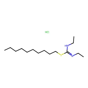 Pseudourea, 2-decyl-1,3-diethyl-2-thio-, hydrochloride structure