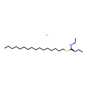Hexadecyl N,N'-diethylcarbamimidothioate--hydrogen iodide (1/1) structure
