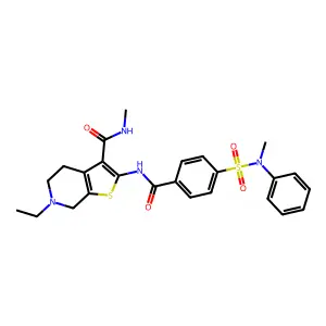 6-ethyl-N-methyl-2-{4-[methyl(phenyl)sulfamoyl]benzamido}-4H,5H,6H,7H-thieno[2,3-c]pyridine-3-carboxamide structure