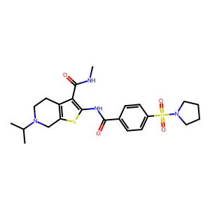 6-isopropyl-N-methyl-2-(4-(pyrrolidin-1-ylsulfonyl)benzamido)-4,5,6,7-tetrahydrothieno[2,3-c]pyridine-3-carboxamide structure