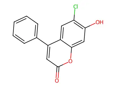 6-chloro-7-hydroxy-4-phenyl-2H-chromen-2-one structure