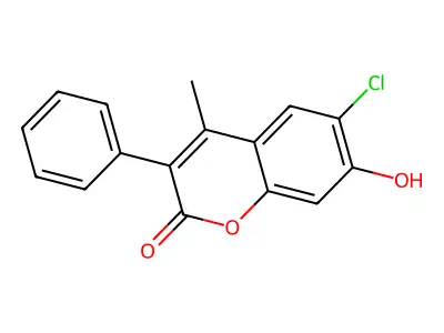6-Chloro-7-hydroxy-4-methyl-3-phenylcoumarin structure