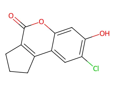 8-chloro-7-hydroxy-2,3-dihydrocyclopenta[c]chromen-4(1H)-one structure
