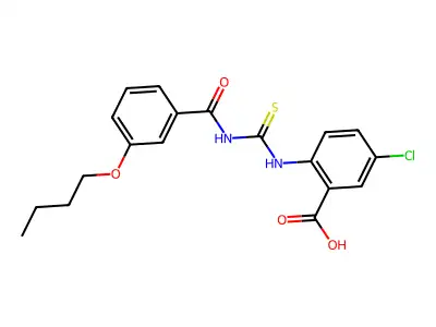 2-[(3-Butoxybenzoyl)carbamothioylamino]-5-chlorobenzoic acid structure