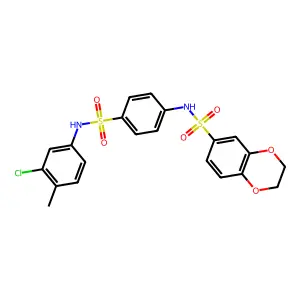 N-[4-[(3-chloro-4-methylphenyl)sulfamoyl]phenyl]-2,3-dihydro-1,4-benzodioxine-6-sulfonamide structure