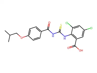 3,5-Dichloro-2-[[4-(2-methylpropoxy)benzoyl]carbamothioylamino]benzoic acid structure