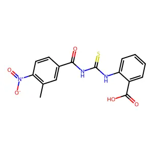 2-({[(3-Methyl-4-nitrophenyl)carbonyl]carbamothioyl}amino)benzoic acid structure