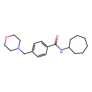 N-cycloheptyl-4-(morpholin-4-ylmethyl)benzamide structure
