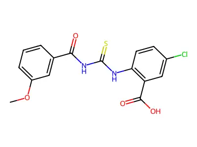 5-Chloro-2-({[(3-methoxyphenyl)carbonyl]carbamothioyl}amino)benzoic acid structure