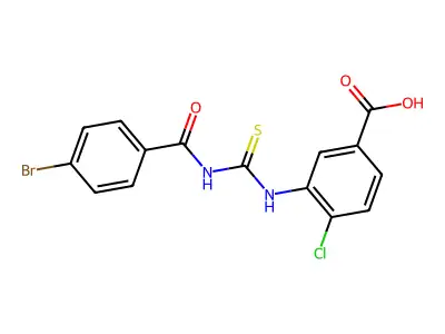 3-({[(4-Bromophenyl)carbonyl]carbamothioyl}amino)-4-chlorobenzoic acid structure