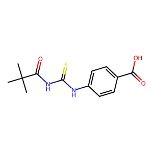 4-{[(2,2-Dimethylpropanoyl)carbamothioyl]amino}benzoic acid structure