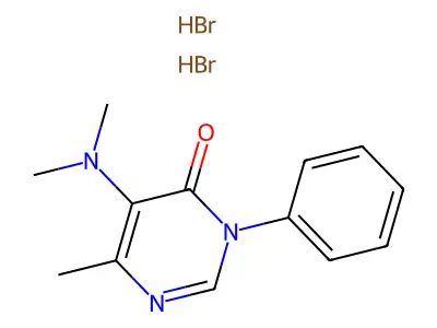 4(3H)-Pyrimidinone, 5-(dimethylamino)-6-methyl-3-phenyl-, dihydrobromide structure