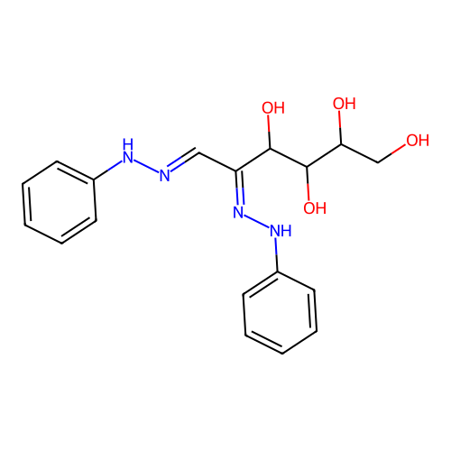 5,6-Bis(phenylhydrazinylidene)hexane-1,2,3,4-tetrol structure