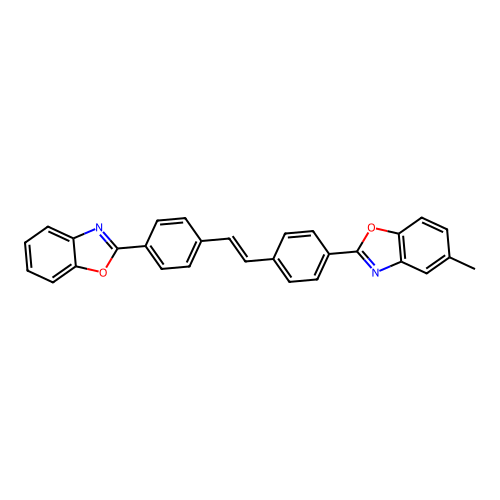 Benzoxazole, 2-(4-(2-(4-(2-benzoxazolyl)phenyl)ethenyl)phenyl)-5-methyl- structure
