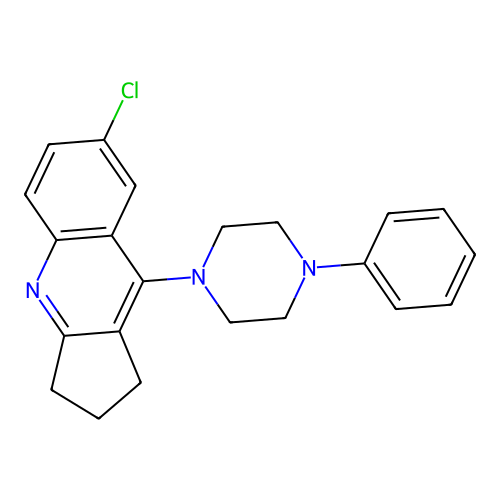 1H-Cyclopenta(b)quinoline, 2,3-dihydro-7-chloro-9-(4-phenyl-1-piperazinyl)- structure
