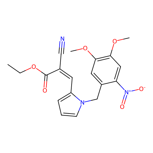 ethyl (E)-2-cyano-3-[1-[(4,5-dimethoxy-2-nitrophenyl)methyl] structure