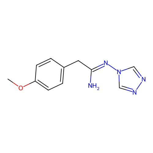 2-(4-methoxyphenyl)-N'-(1,2,4-triazol-4-yl)ethanimidamide structure